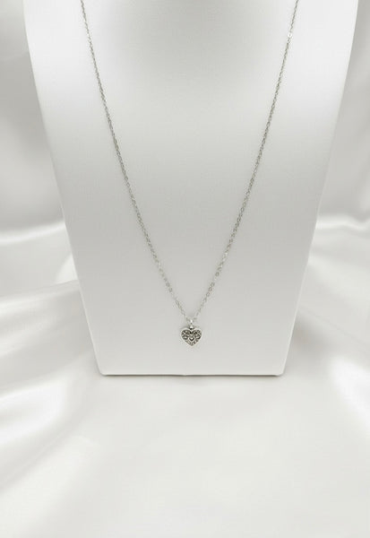 Sterling Silver heart necklace set