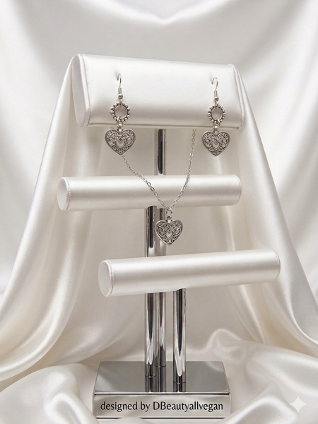 Sterling Silver heart necklace set
