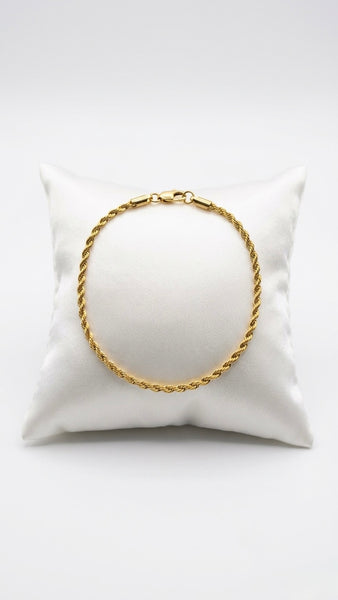 9 inch Gold Rope Bracelet