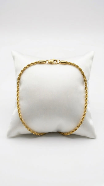 9 inch Gold Rope Bracelet