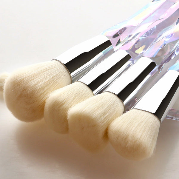 Crystal inspired makeup brushes
